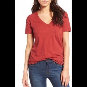 Madewell Red Whisper V-Neck Size Small